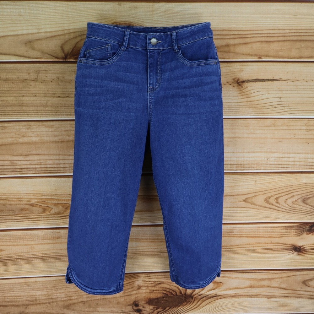 Christopher & Banks Capri Jeans Womens 6 Blue Medium Wash Denim Stretch Mid Rise